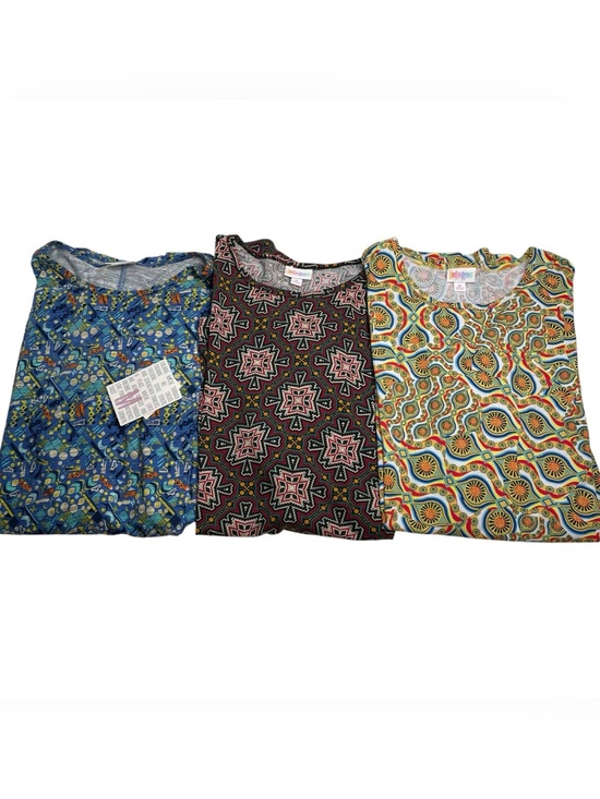 LuLaRoe Tops - LuLaRoe Irma Tunic Bundle of 3 Blue Black Yellow Geometric Print Medium NWT NWOT